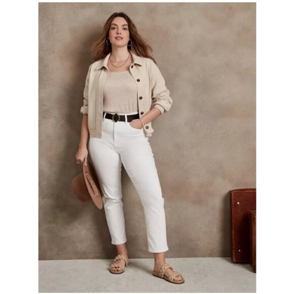 Banana Republic Ultra High Rise Slim Jeans White Stretch Ankle 26/2 TALL RT$109 - Picture 4 of 12